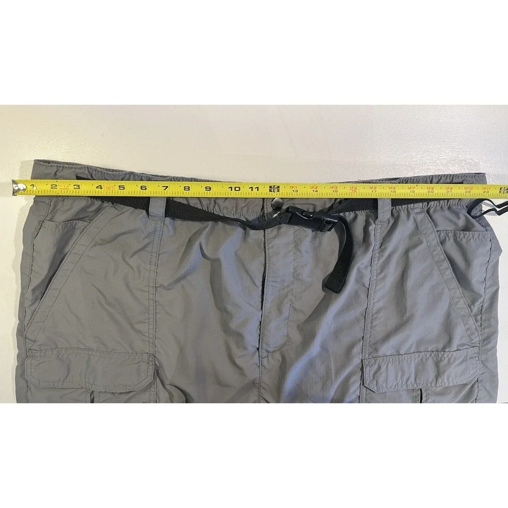 Croft & Barrow Mens XXL Gray Nylon Cargo Hiking Shorts Belted Quick Dry Outdoor